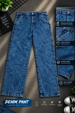 Men's Semi Baggy Cargo Denim Pant, Waist 28 to 36