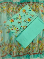 Risika Silk Unstitched Three Piece with Floral Print