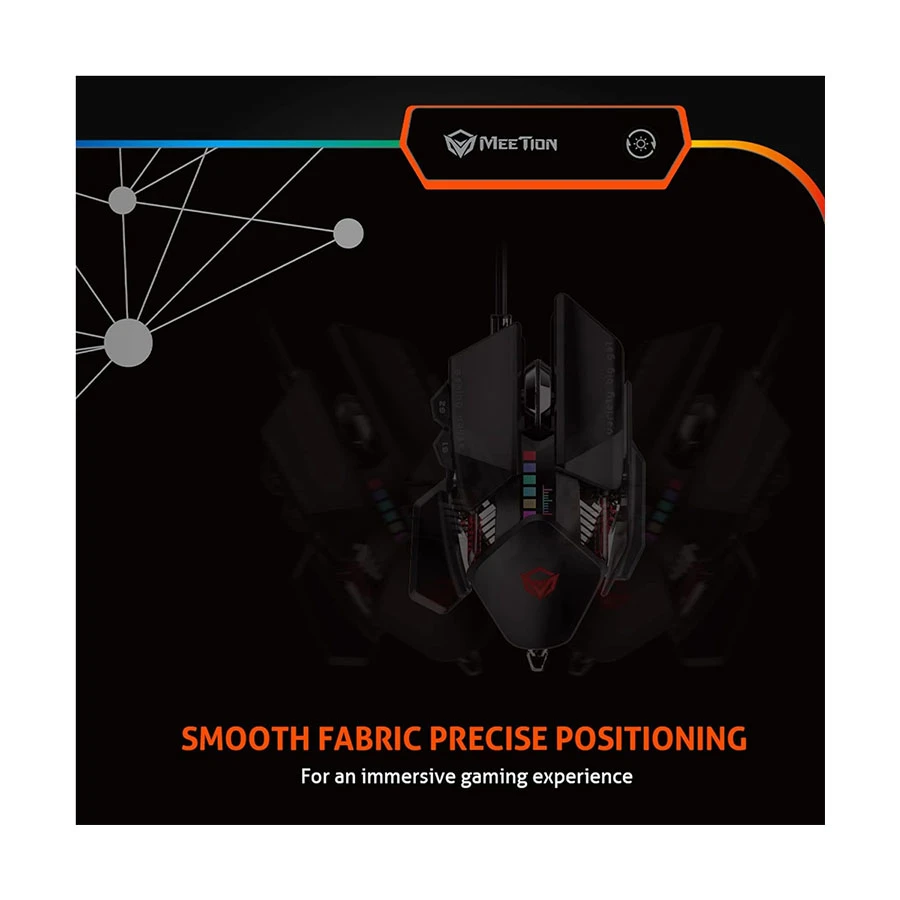 Meetion MT-PD120 Black Rubber LED RGB Gaming Mouse Pad