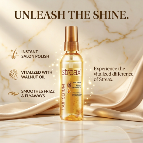 Streax Vitalized With Walnut Oil Hair Serum 55ml (Bangladesh)