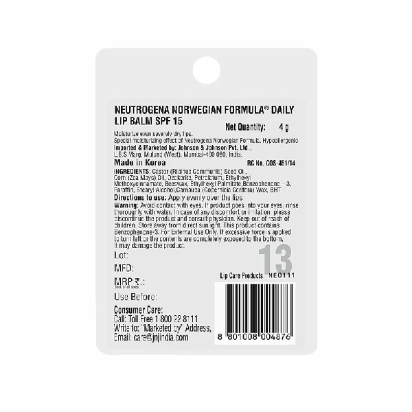 Neutrogena Norwegian Formula Lip Moisturizer SPF 15 (4gm)