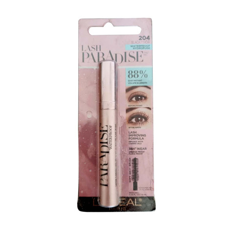 L'Oreal Lash Paradise Waterproof Mascara - 204 Black Noir (China)