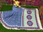 Dhupian Silk Embroidery Saree with Block Print in 6 Colours