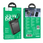 Hoco MMJ-04 20000mAh 35W PD Fast Charging Power Bank with Built-in Type-C Cable, LED Digital Display, QC3.0 & 22.5W Super Fast Charger for iPhone, Samsung, iPad & Type-C Devices