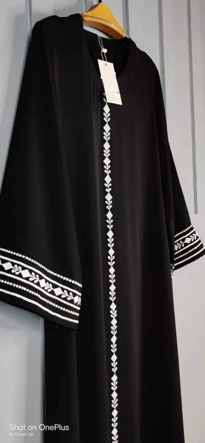 Embroidered Gown Borka for Students, with Hijab, Body 36 to 48