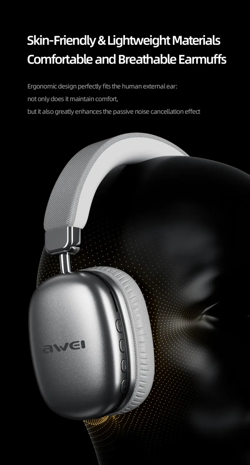Awei AT8 Bluetooth Wireless Headphones (6 Month Warranty)