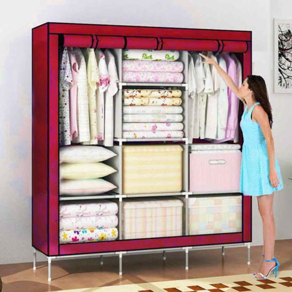 Portable Wardrobe cloth storage 3 parts