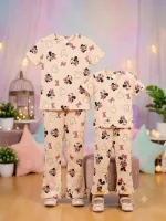 Kids' Cartoon Print Half Sleeve T-Shirt and Pant Set, 2Y to 8Y
