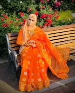 Soft Half Silk Screen Print Saree, Jamdani Pattern, 3 Colours