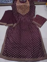 Nayra Cut Free Size Three Piece with Cotton Orna, Long 45