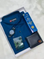 Men's Pure Cotton Shirt Combo Set, 6 Colour Choices