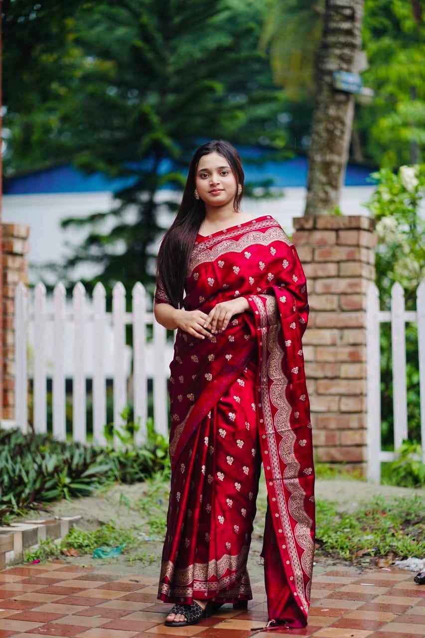 Women's Skin Print Silk Saree with Blouse Piece, 4 Colours