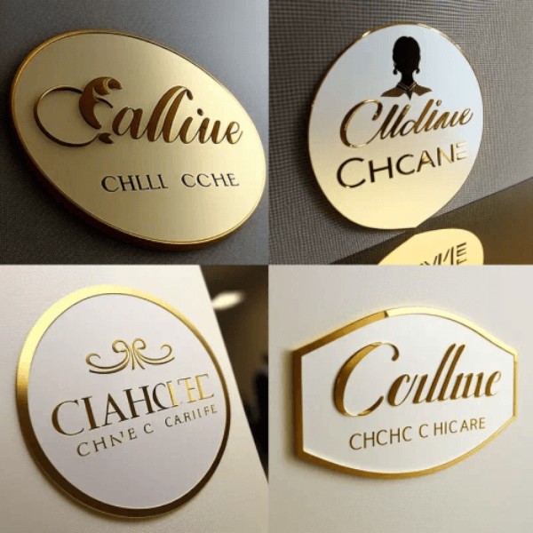 Business Lights Mirror Logo Sign Acrylic Custom Logo Decoration Office Door Sign Wall Sign 3D Custom Hair studio sign