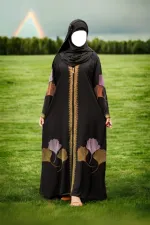 Stone Work Koti Borka Set with Inner and Hijab, Body 48
