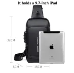 (Wallet ফ্রি) shoulder bag With Lock - Black