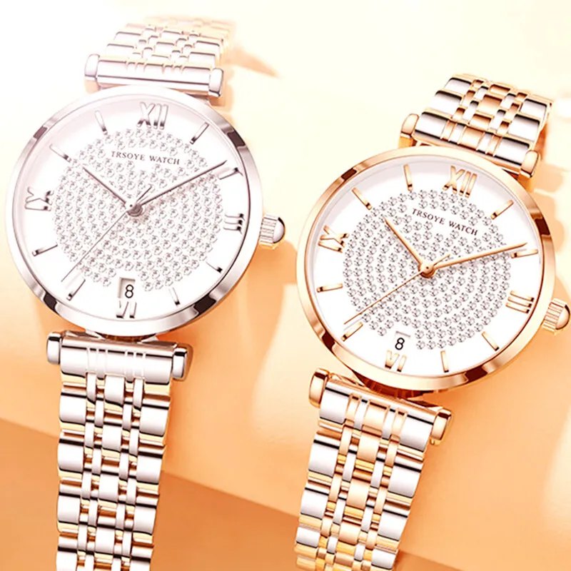 Trsoye Women's Two-Tone Chain Watch