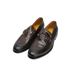 25012-Coffee Formal Genuine Cow Leather Italian Brown Suede & Leather Formal Lace Up Oxford Brogue Dress Shoes for Men