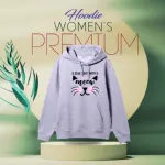 Premium Comfortable (Meow- Light Purple) Ladies winter hoodie