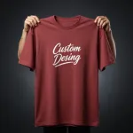 FIFA World Cup Special: 100% Cotton Custom Drop-Shoulder T-Shirt (Customize With Your Own Design) - Maroon