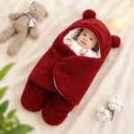Baby Wrap Blanket with Bear Hood, Soft Fluffy Fabric, 4 Colours