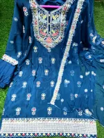 Readymade Crepe Chinon Georgette Three Piece, Sizes 40 to 44