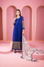 Georgette Embroidered Lehenga Party Dress, Free Size to 46, 6 Colours