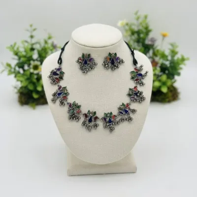 Oxidized Afghani Tribal Jewelry Set